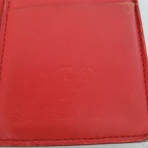 Authentic Louis Vuitton Red Damier Infini Soft Leather Brazza Bifold Wallet Long - Picture 3 of 13